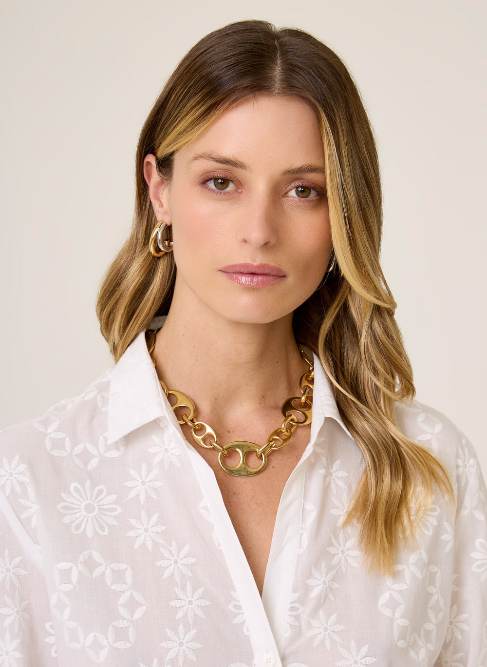 Colar Feminino Dourado Rebeca Design Elegante Dudalina