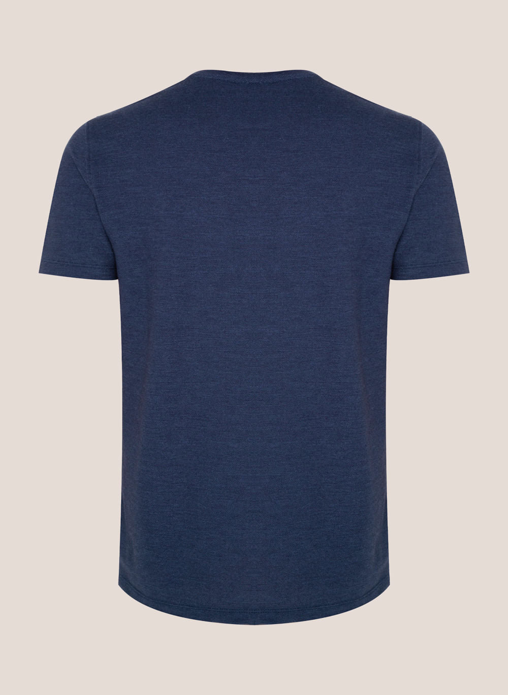 Camiseta Masculina Regular Fit Binada Algodão Azul Escuro