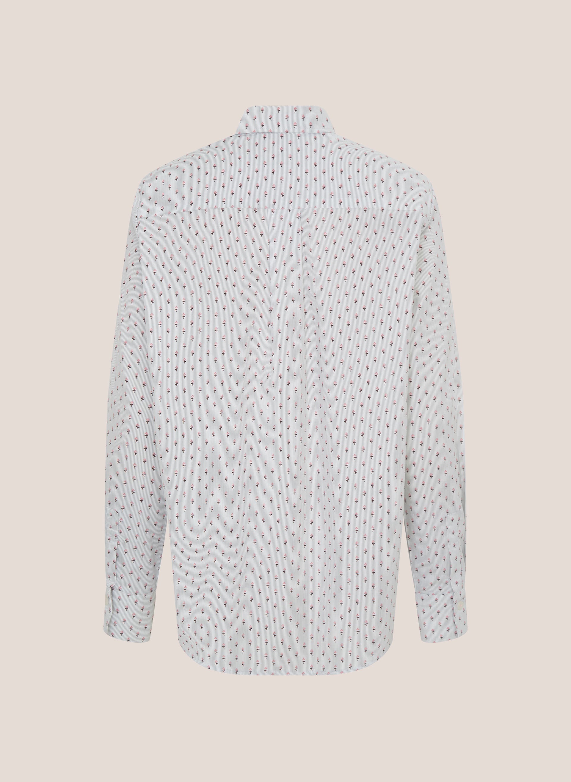 Camisa Feminina Regular Estampa Floral Off White Confortável