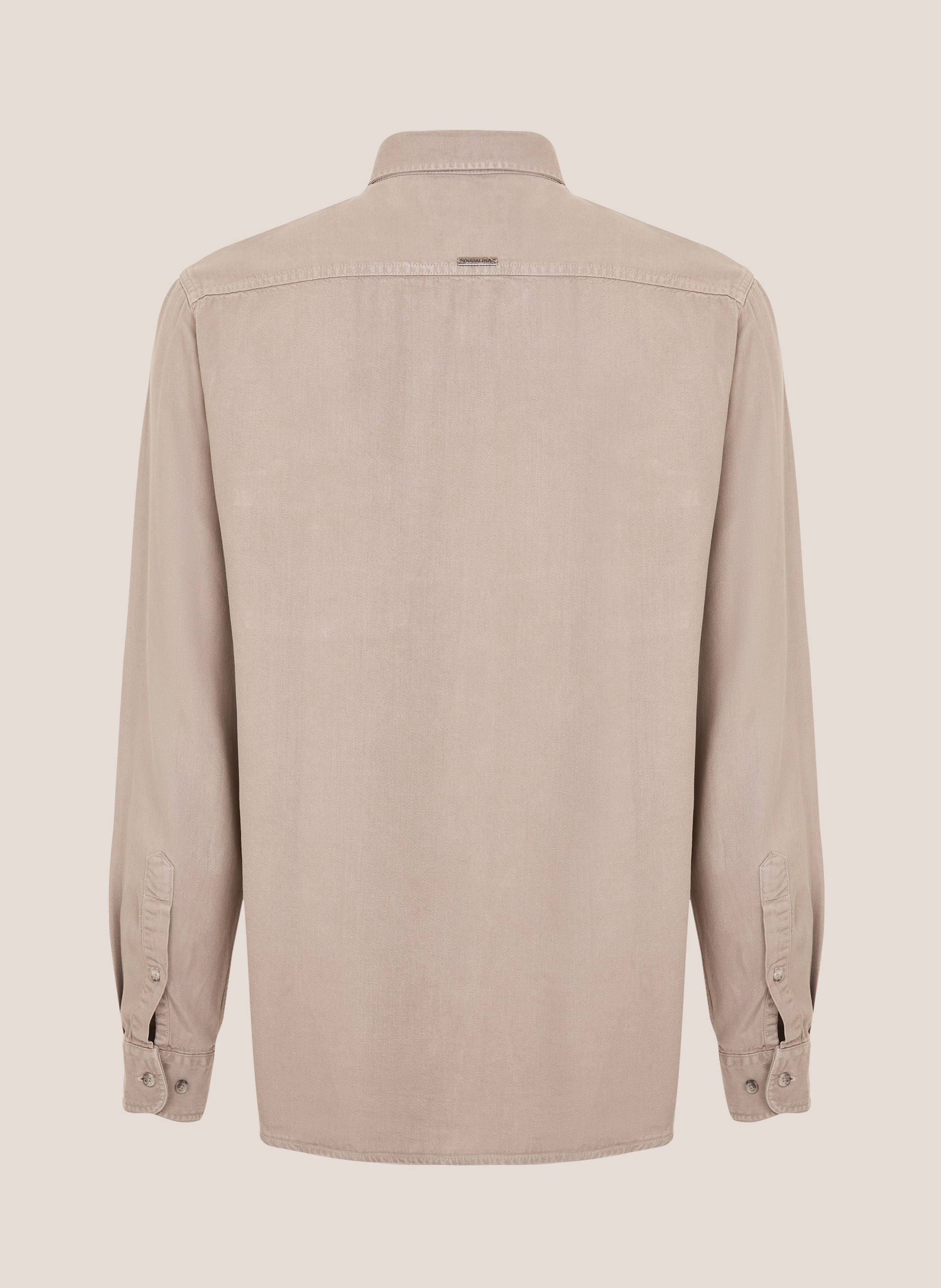Camisa Slim Fit Liocel Masculina Cinza Claro Toque Macio