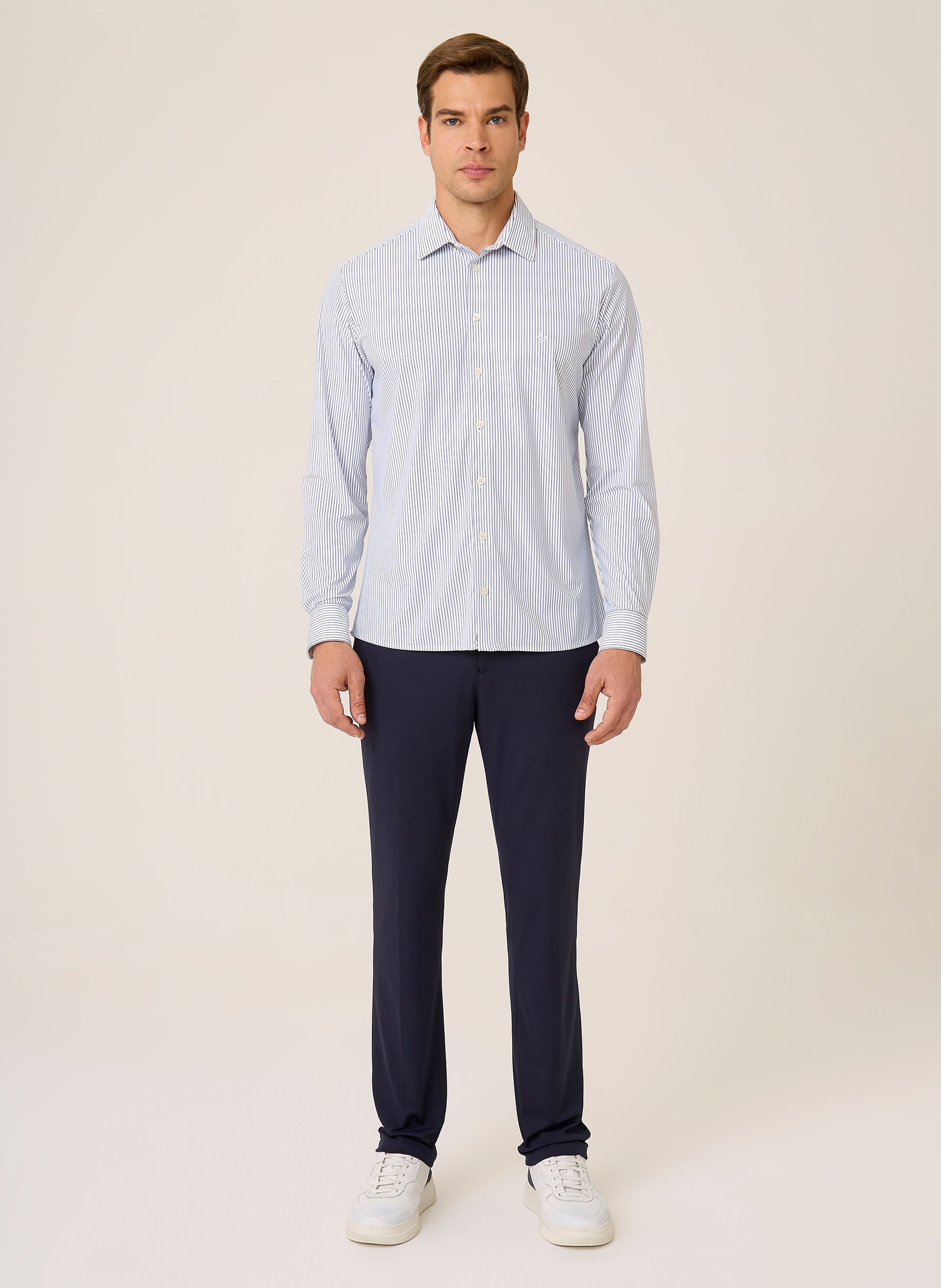 Camisa Slim Fit Performance Masculina Algodão Respirável Dudalina