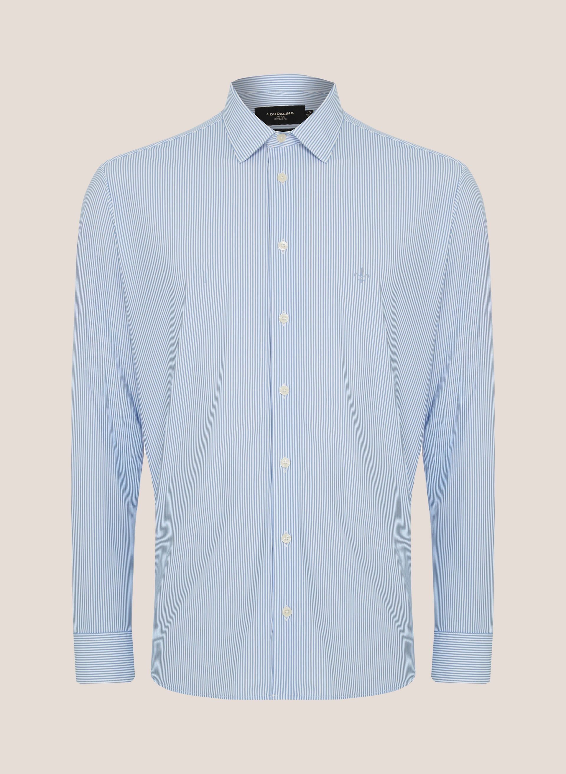Camisa Masculina Comfort Fit Performance Azul Claro Manga Longa