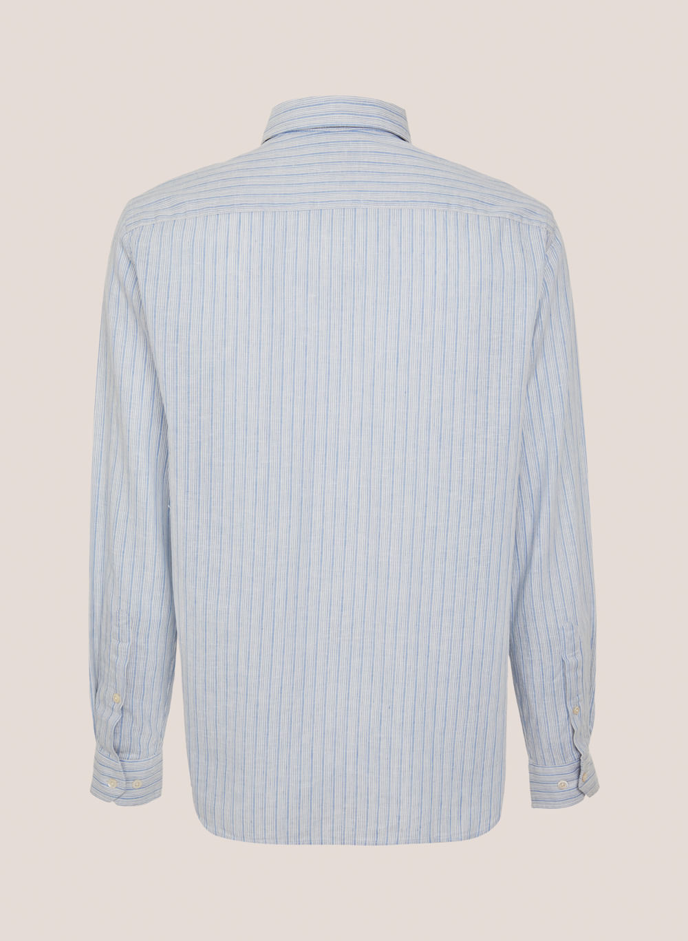 Camisa Masculina Slim Fit Linenblend Aloe Azul Claro Confortável