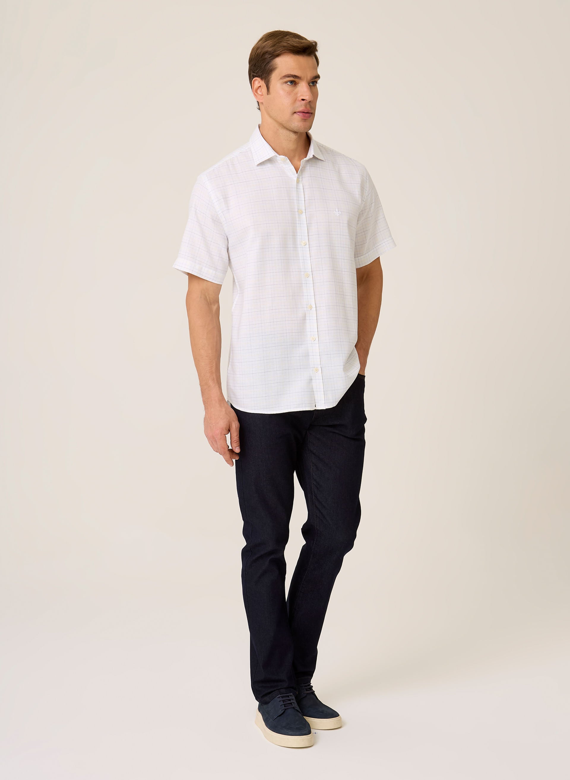 Camisa Comfort Fit Xadrez Masculina Dudalina Vermelha Algodão