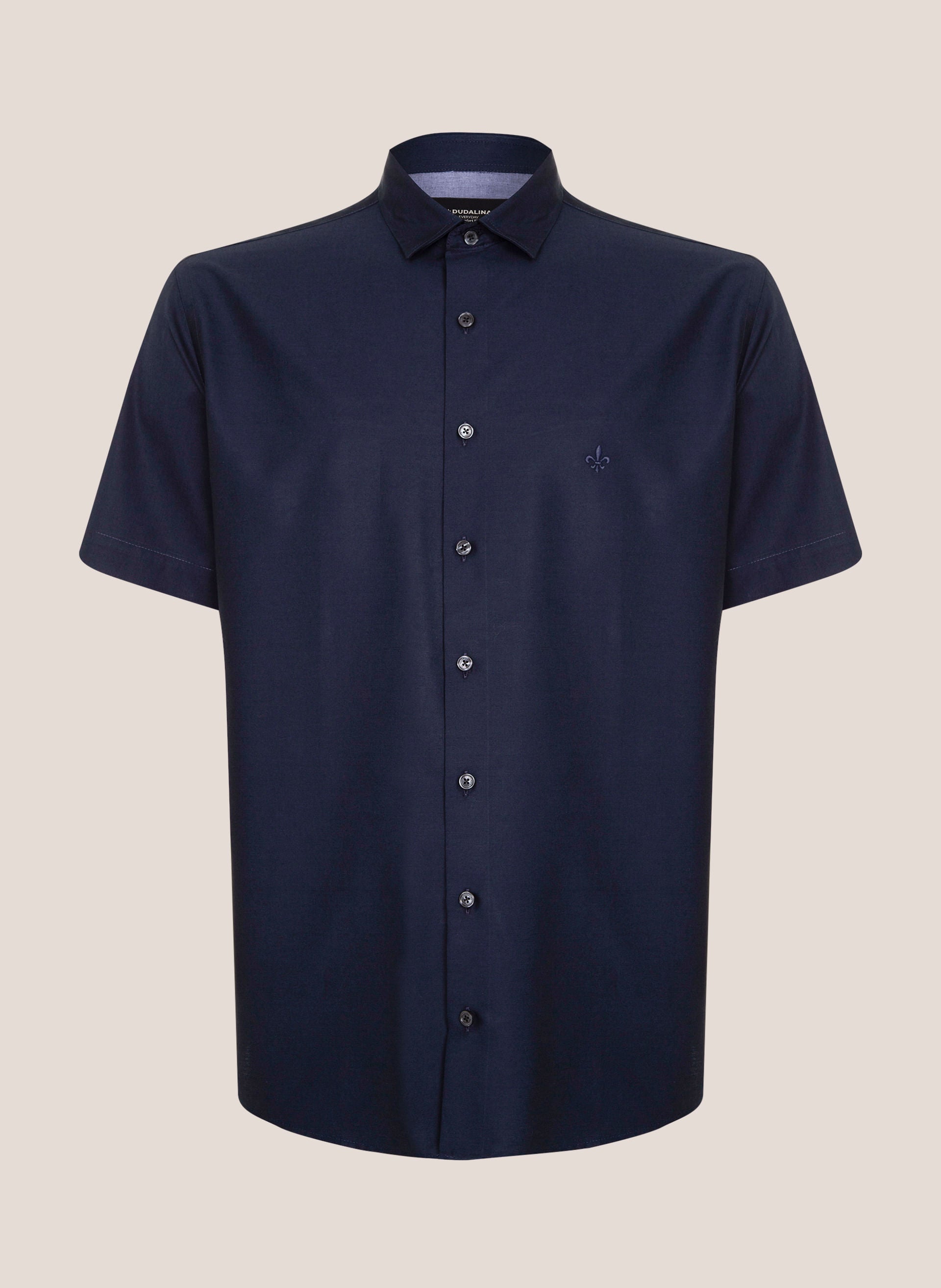 Camisa Comfort Fit Lisa Masculina Azul Marinho Confortável