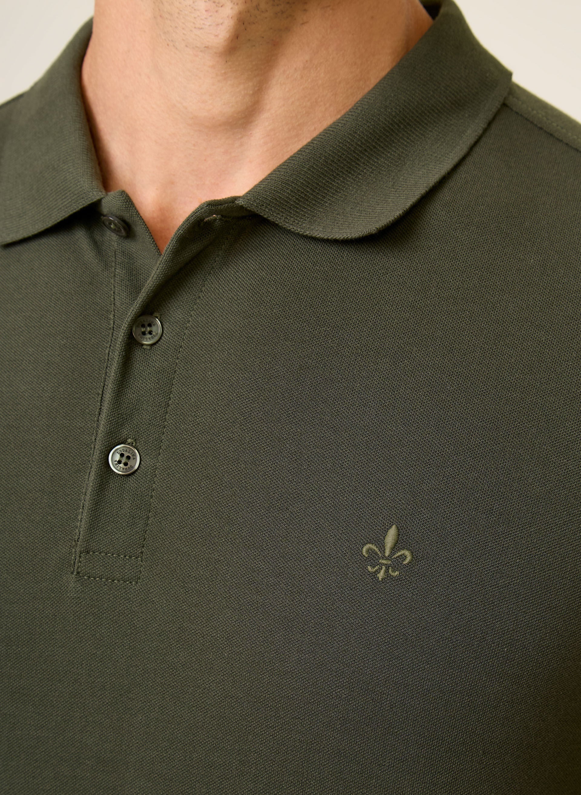 Polo Masculina Regular Fit Essential Básica Verde Militar Confortável