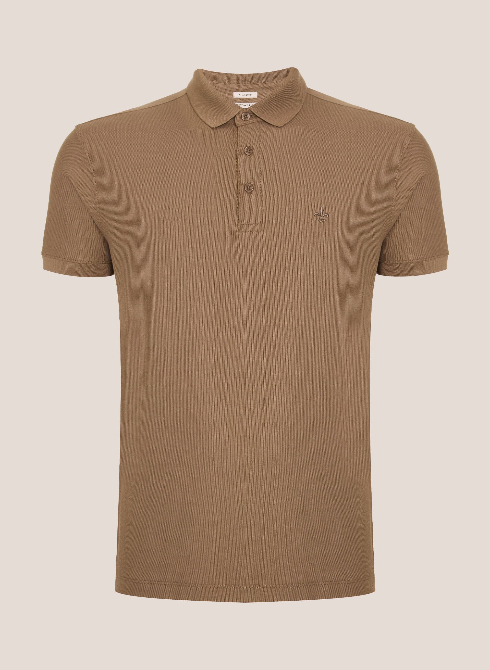 Polo Regular Fit Lisa Algodão Pima Essentials Masculina Marrom