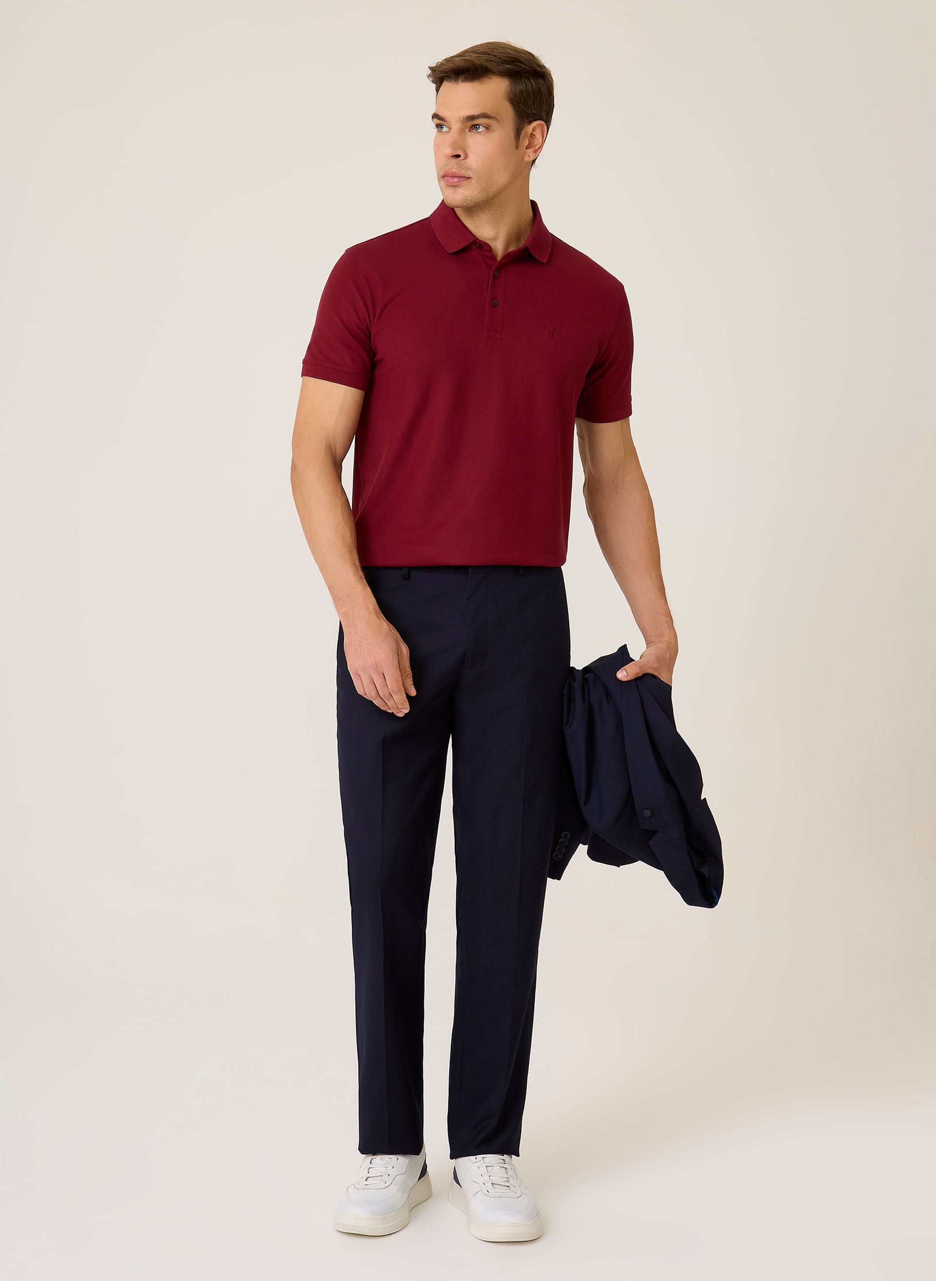 Polo Masculina Regular Fit Gola Favo Frisos Confortável