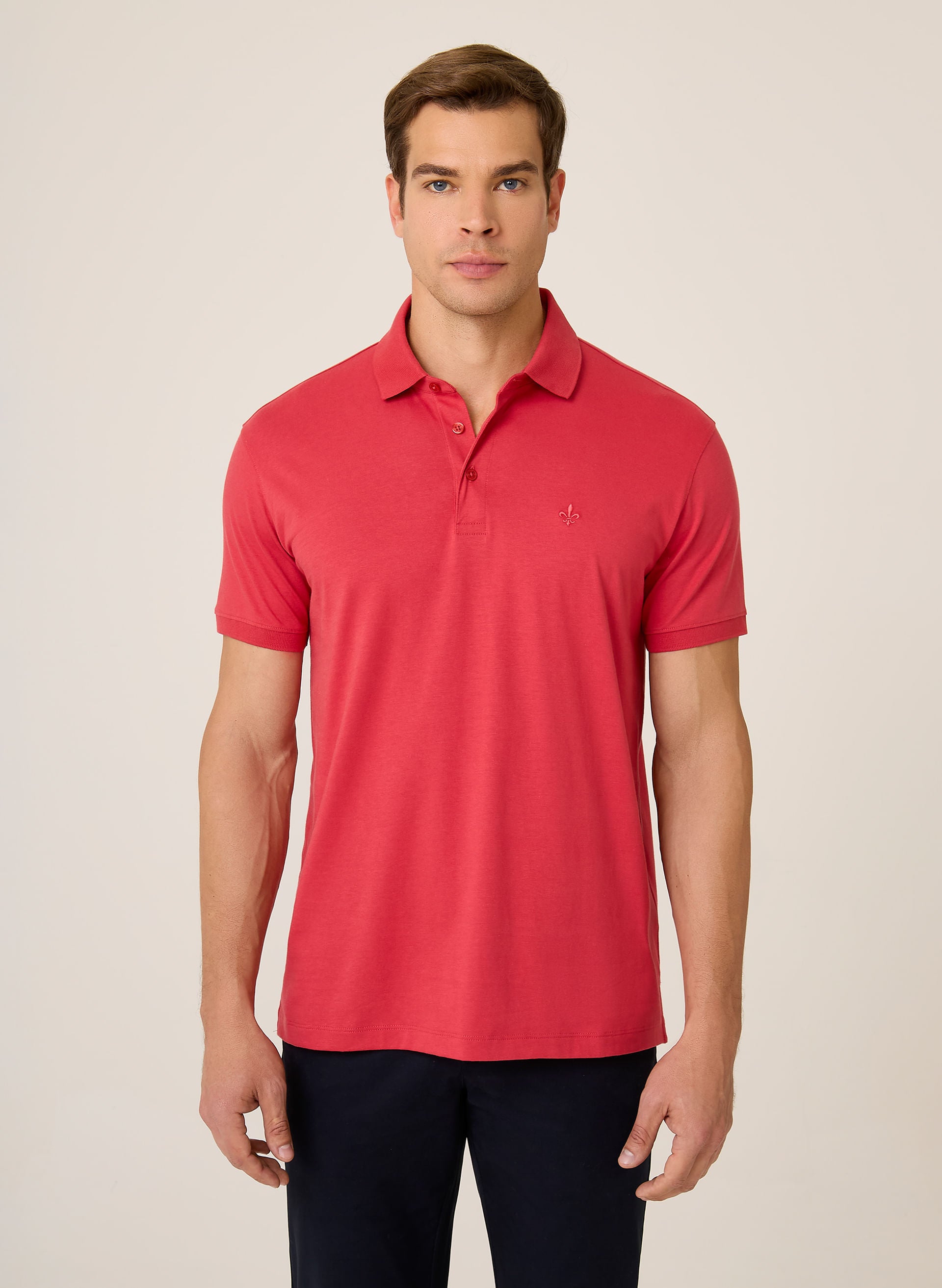 Polo Masculina Regular Fit Algodão Pima Touch Rosa Escuro