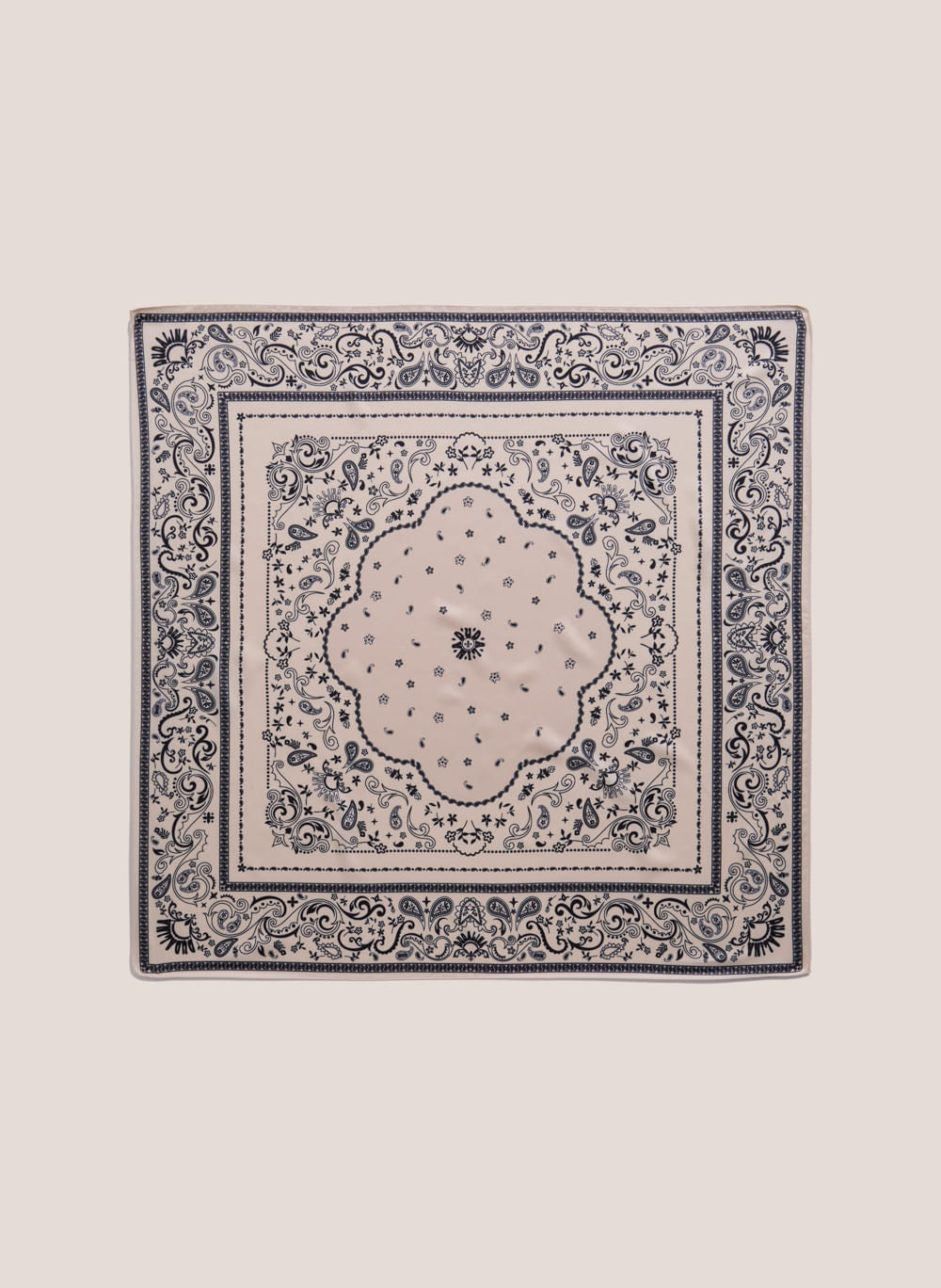 Lenço Paisley Dudalina Feminino Bege Claro Estampado Elegante