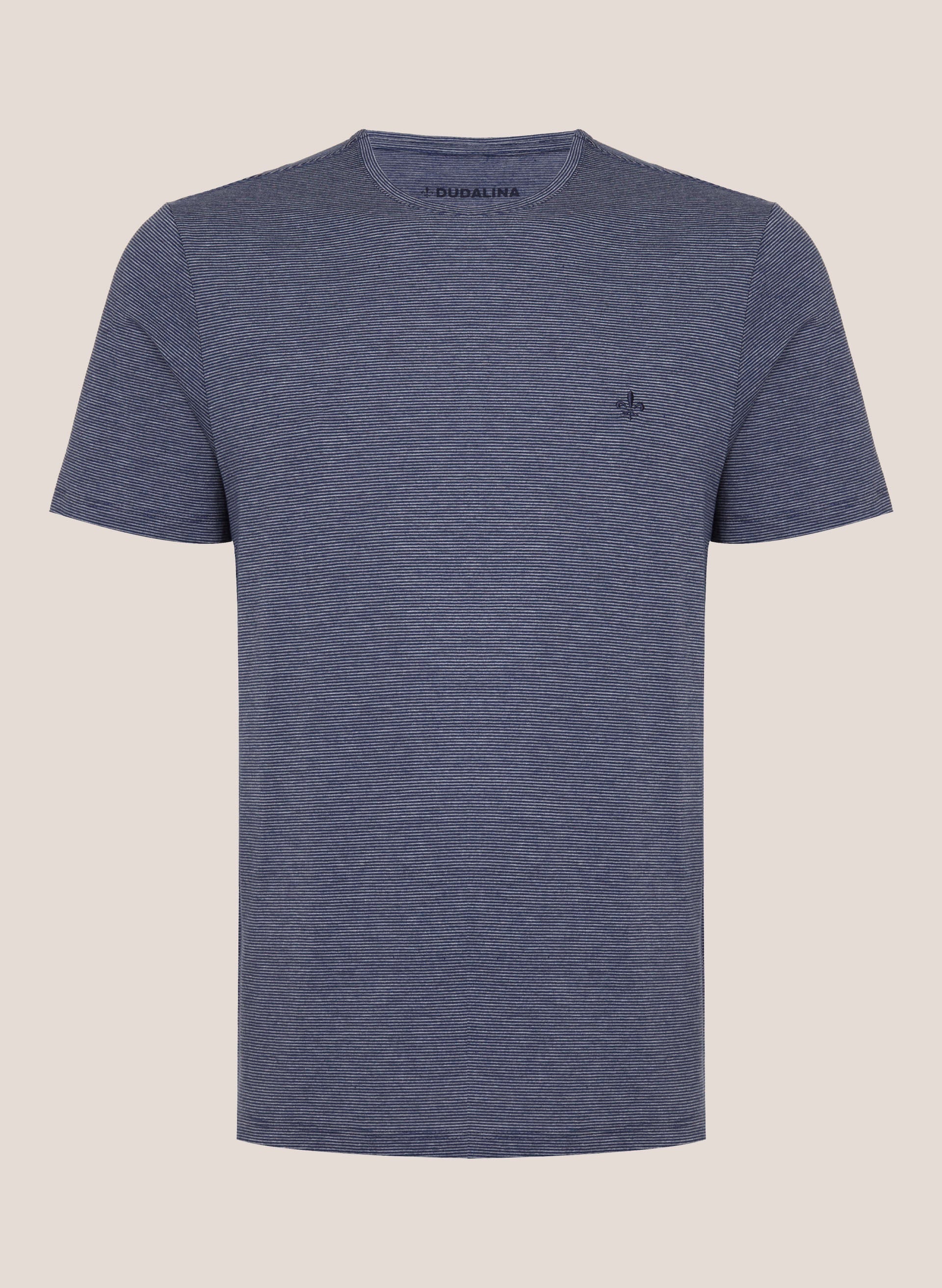 Kit Camisetas Masculinas Regular Fit Lisa e Listrada Azul